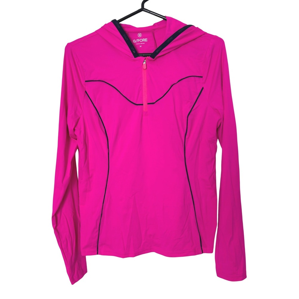 G/FORE Hoodie M Pink Quarter Zip Hooded Golf Athletic Neon performance Active